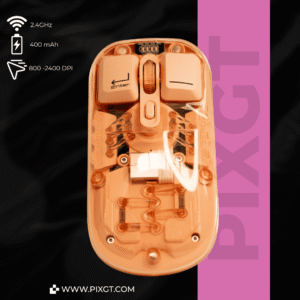 Mouse Gaming Transparente Rosa
